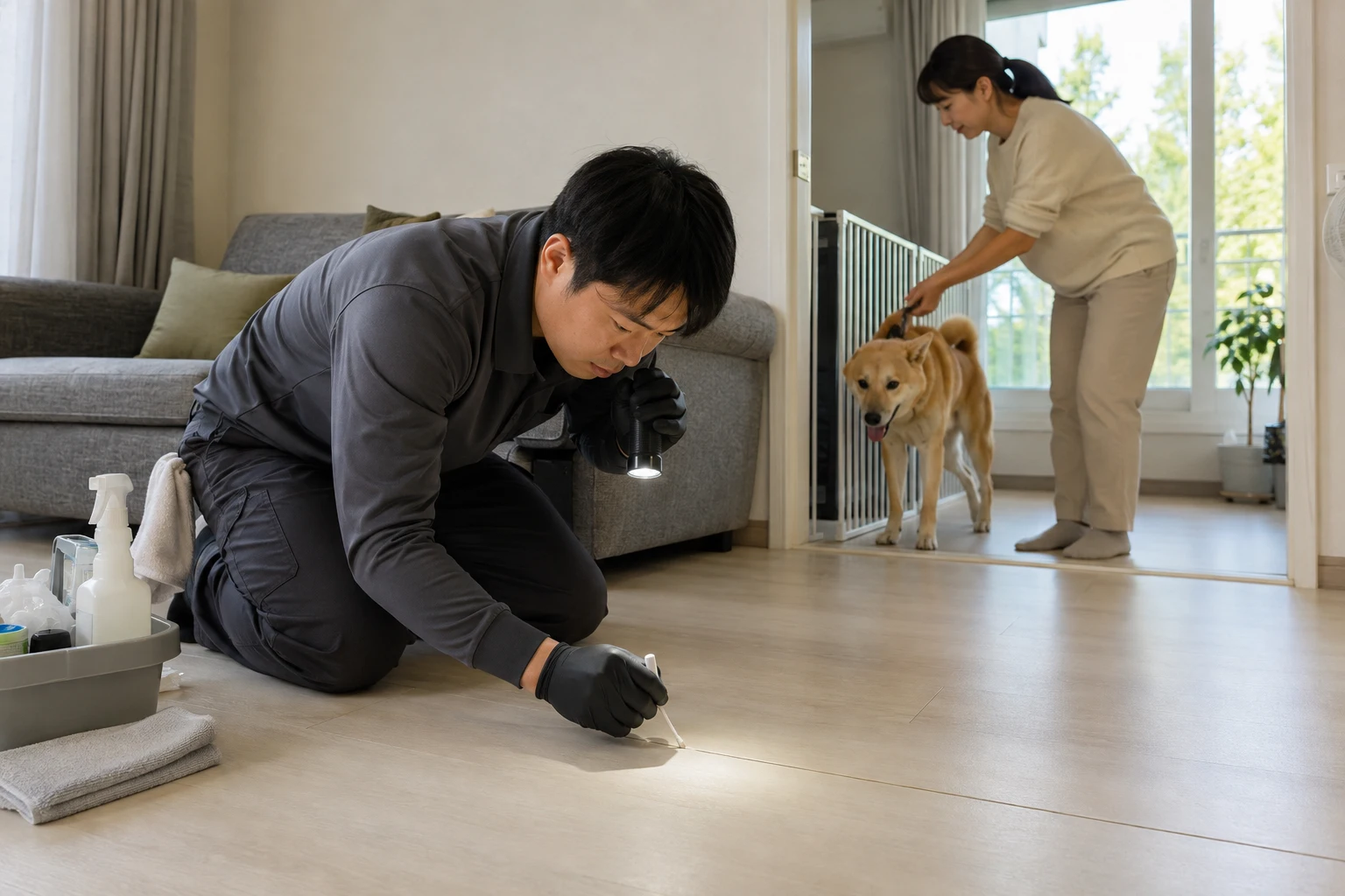 해충방역 청소 단계별 확인 장면